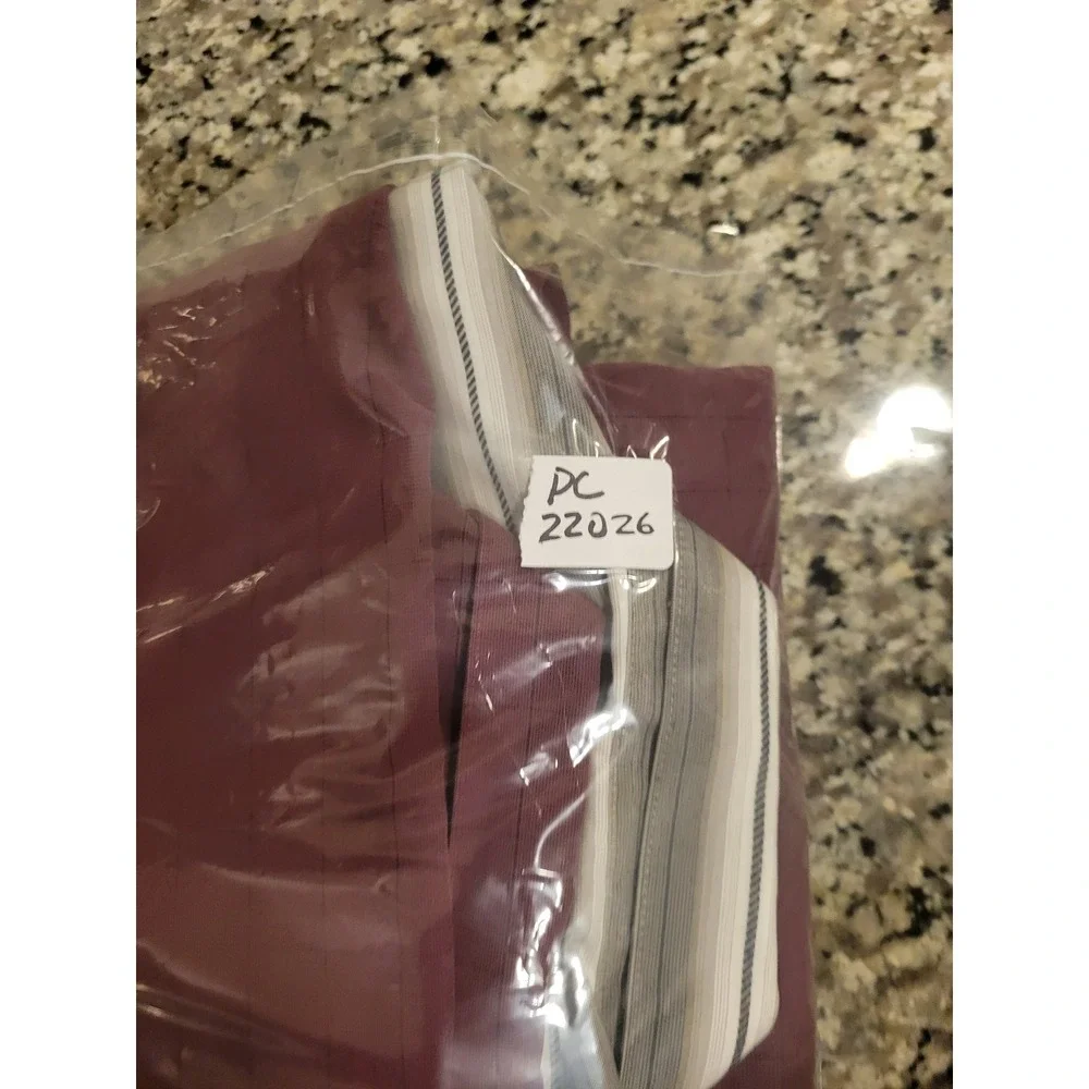 Lot of 2 Pierre Cardin Mens Long Sleeve Button Down Shirts Burgundy Grey Large‎